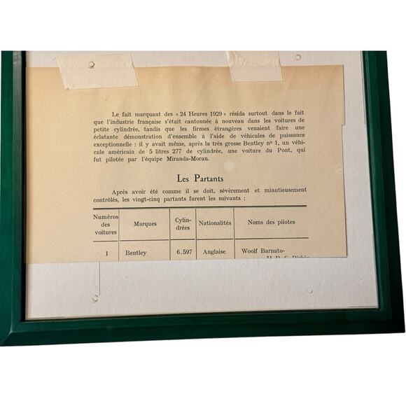 3 Framed Prewar Auto Racing Mag Prints the style of Peter Helck Jaguar Bentley - Picture 7 of 9